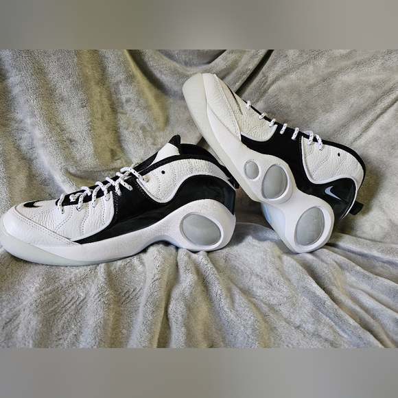 Nike Air Zoom Flight 95 "Black Patent" DV0820-100 Basketball Mens Size 10 - Picture 10 of 16